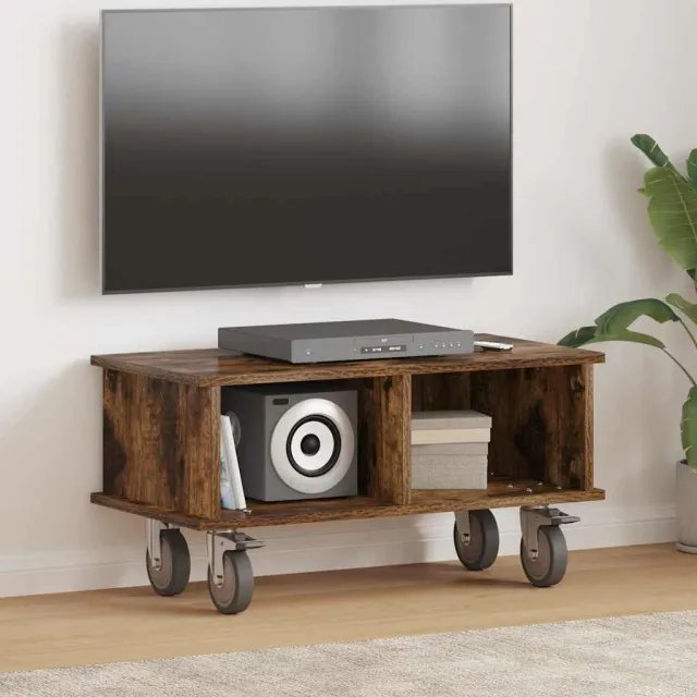 vidaXL TV-standaard 68,5 x 35 x 35 cm Gerookt eiken Bewerkt hout