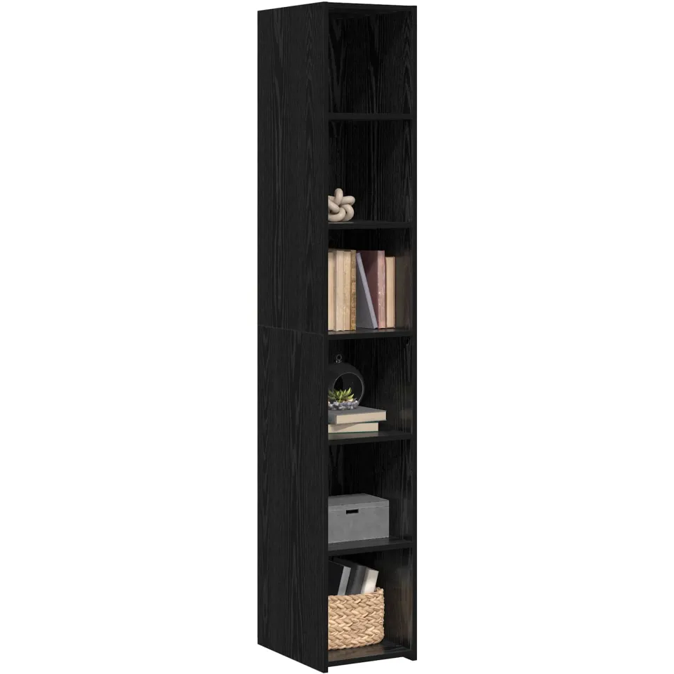 vidaXL Hoge kast Zwart eiken 30 x 41 x 185 cm Bewerkt hout