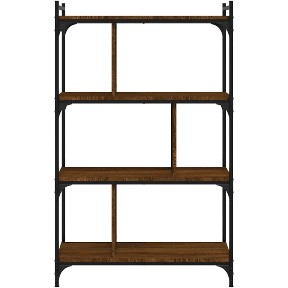 vidaXL Boekenkast 4-laags 76x32x123 cm bewerkt hout bruin eikenkleur, foto 4