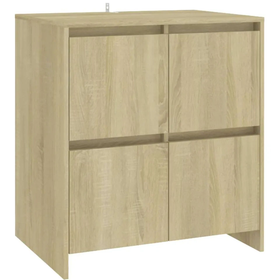 vidaXL 2 st Dressoirs bewerkt hout sonoma eikenkleurig Beige