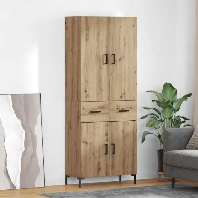 vidaXL Highboard Artisan Eiken 69,5 x 34 x 180 cm Bewerkt hout, foto 2