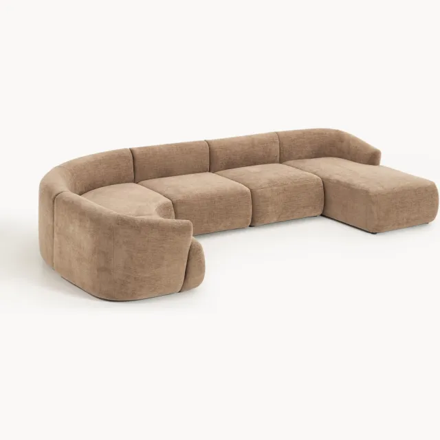 Westwing Collection Modulaire U-bank Sofia Bruin