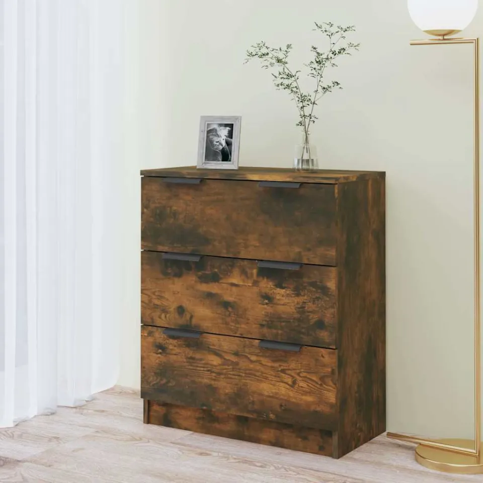 vidaXL Dressoir 60x30x70 cm bewerkt hout gerookt eikenkleurig, foto 3