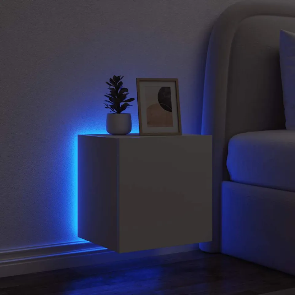vidaXL Tv-wandmeubel met LED-verlichting 40,5x35x40 cm wit, foto 3