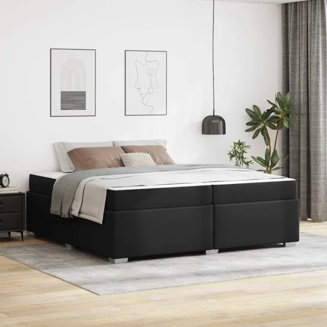 vidaXL Bedframe Zwart 200 x 200 cm PVC
