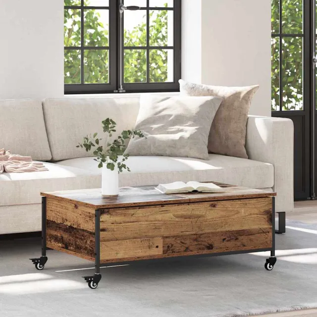 vidaXL Salontafel Oud Hout 91 x 55 x 32 cm Bewerkt hout bruin, foto 2