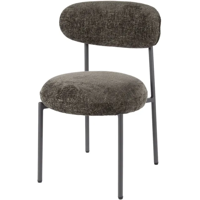 Giga Living Giga Meubel Eetkamerstoel Round Tissee - Bruin Stof - Set van 2