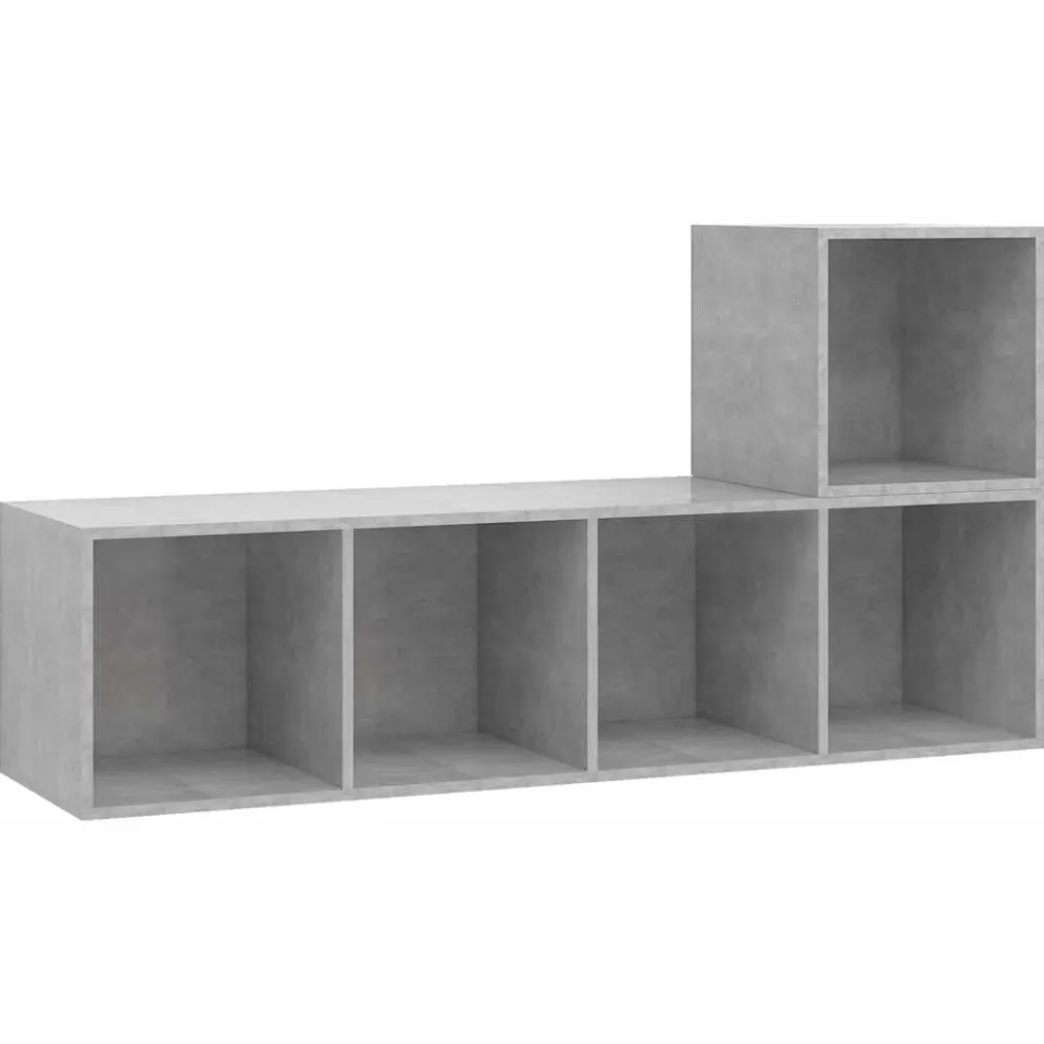 vidaXL 2-delige Tv-meubelset bewerkt hout betongrijs grijs, foto 3