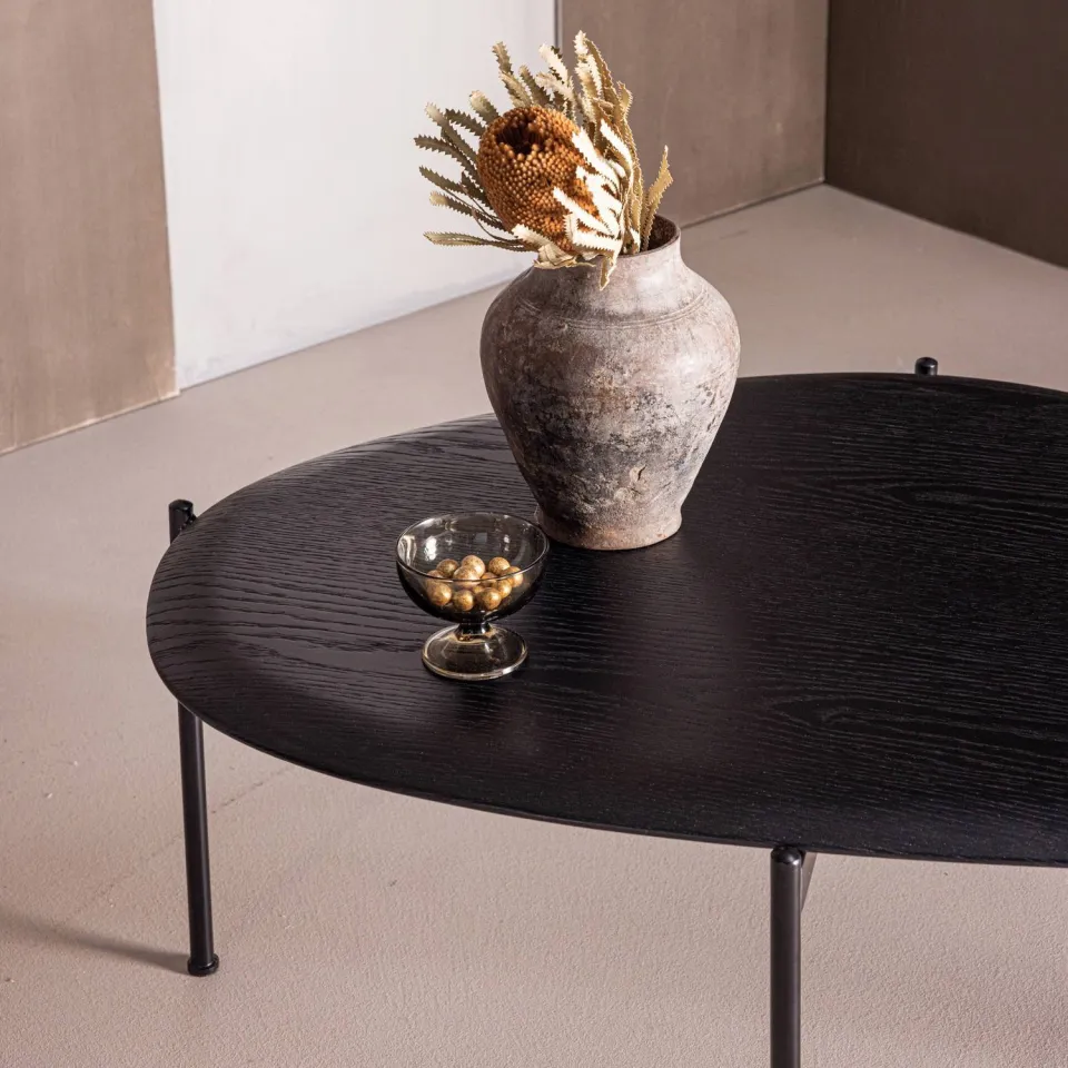 WOOOD Kota Salontafel - MDF/Fineer - Zwart - 36x92x68, foto 5