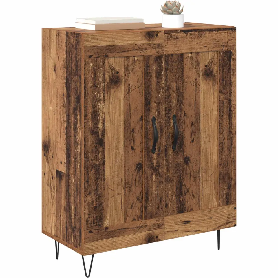 vidaXL Dressoir Oud Hout 69,5 x 34 x 90 cm Gemonteerd hout en ijzer bruin