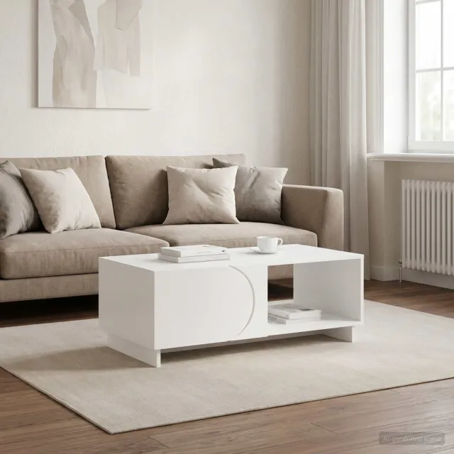vidaXL Salontafel Wit 95 x 50,5 x 35 cm Bewerkt hout, foto 2