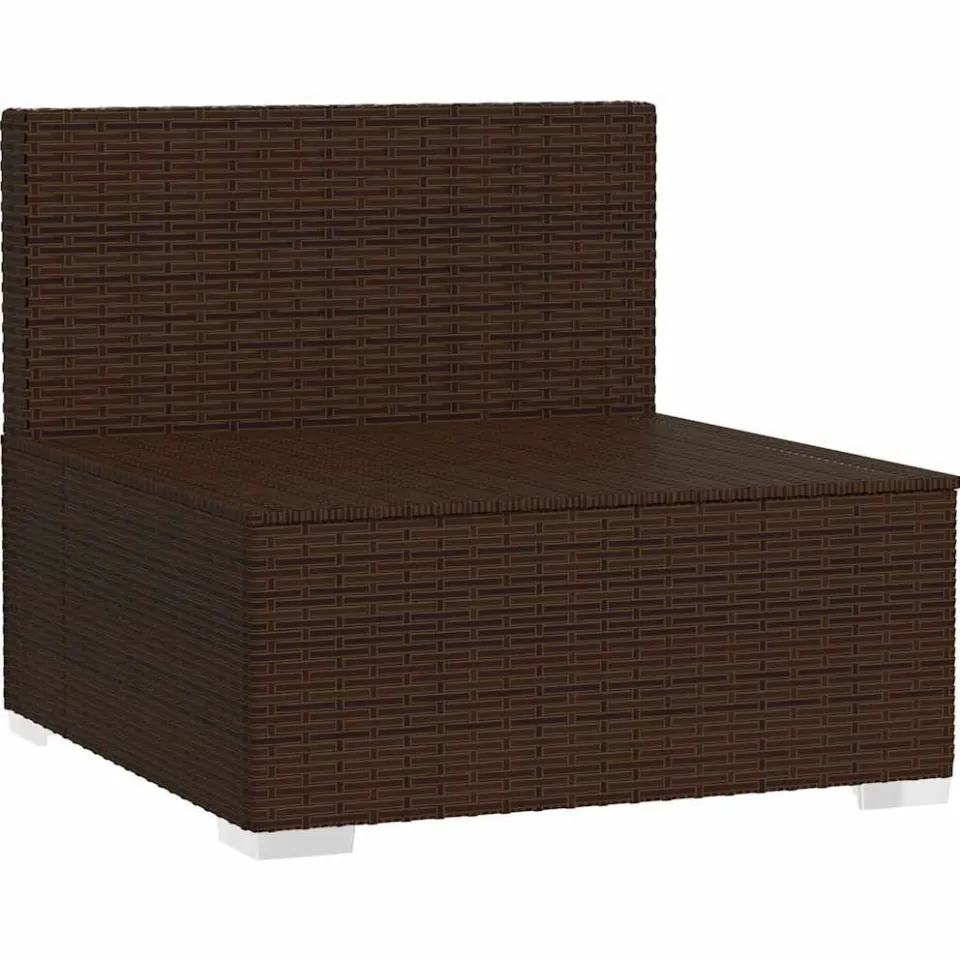 vidaXL Bank 3-zits met kussens poly rattan bruin, foto 4