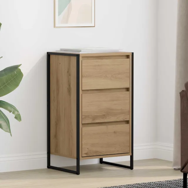 vidaXL Dressoir Artisanaal eiken 43 x 36 x 75,5 cm Bewerkt hout, foto 2