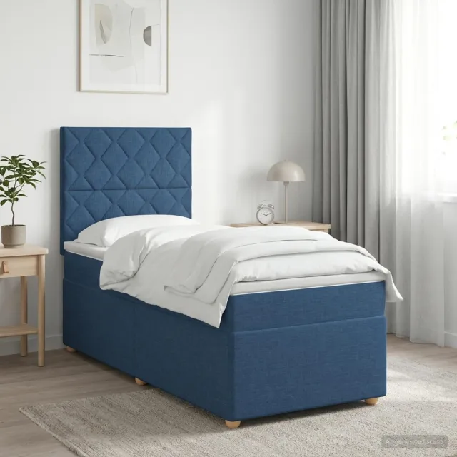 vidaXL Boxspringbed met matras met hoofdeinde Blauw 80 x 200 cm Stof