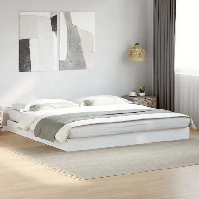 vidaXL Bedframe zonder matras 180x200 cm spaanplaat wit