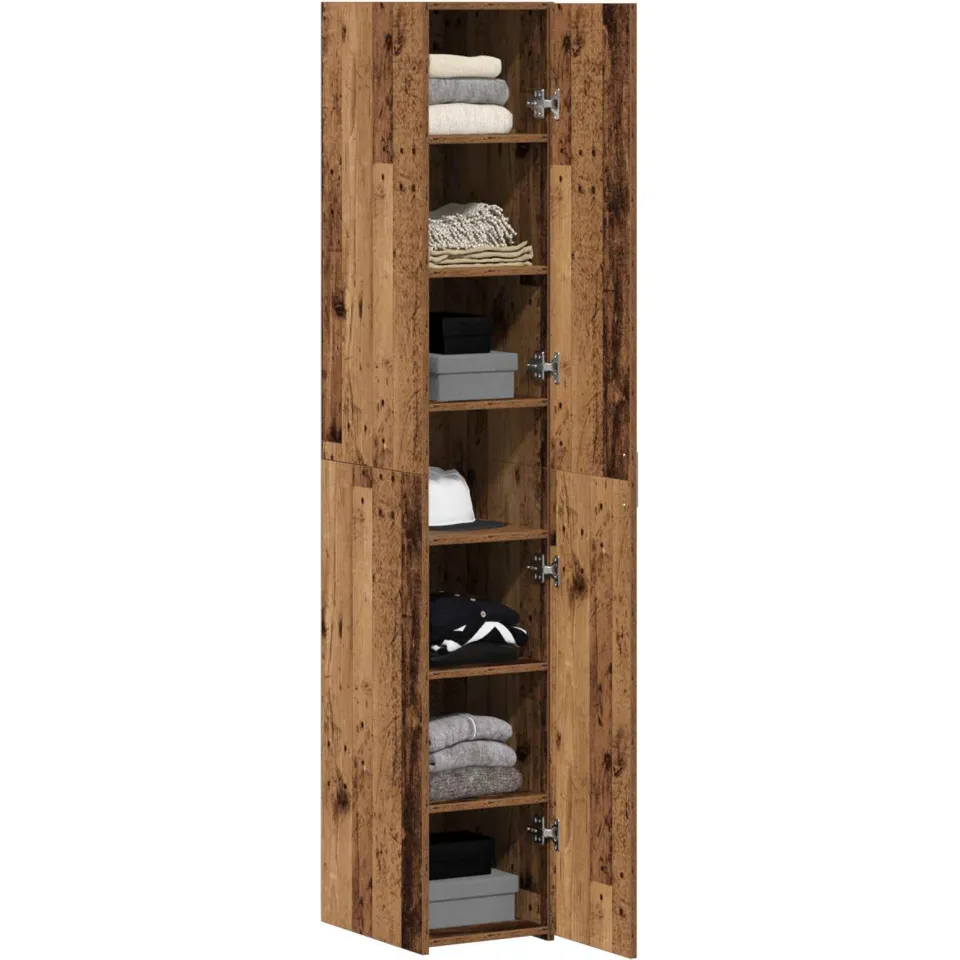 vidaXL Hoge kast Oudhout 30 x 42,5 x 185 cm Bruin