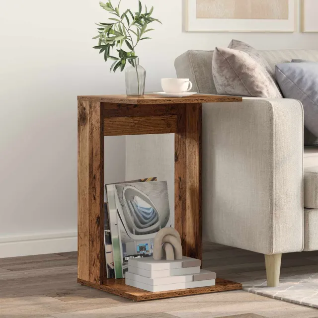 vidaXL Bijzettafel Oudhout 40 x 38 x 62,5 cm Bewerkt hout Bruin