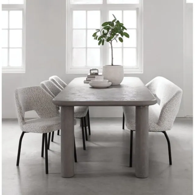 DTP Home Scala Clio eettafel rechthoekig Mortex Dusk - 230 x 100 x 76 cm Donkergrijs