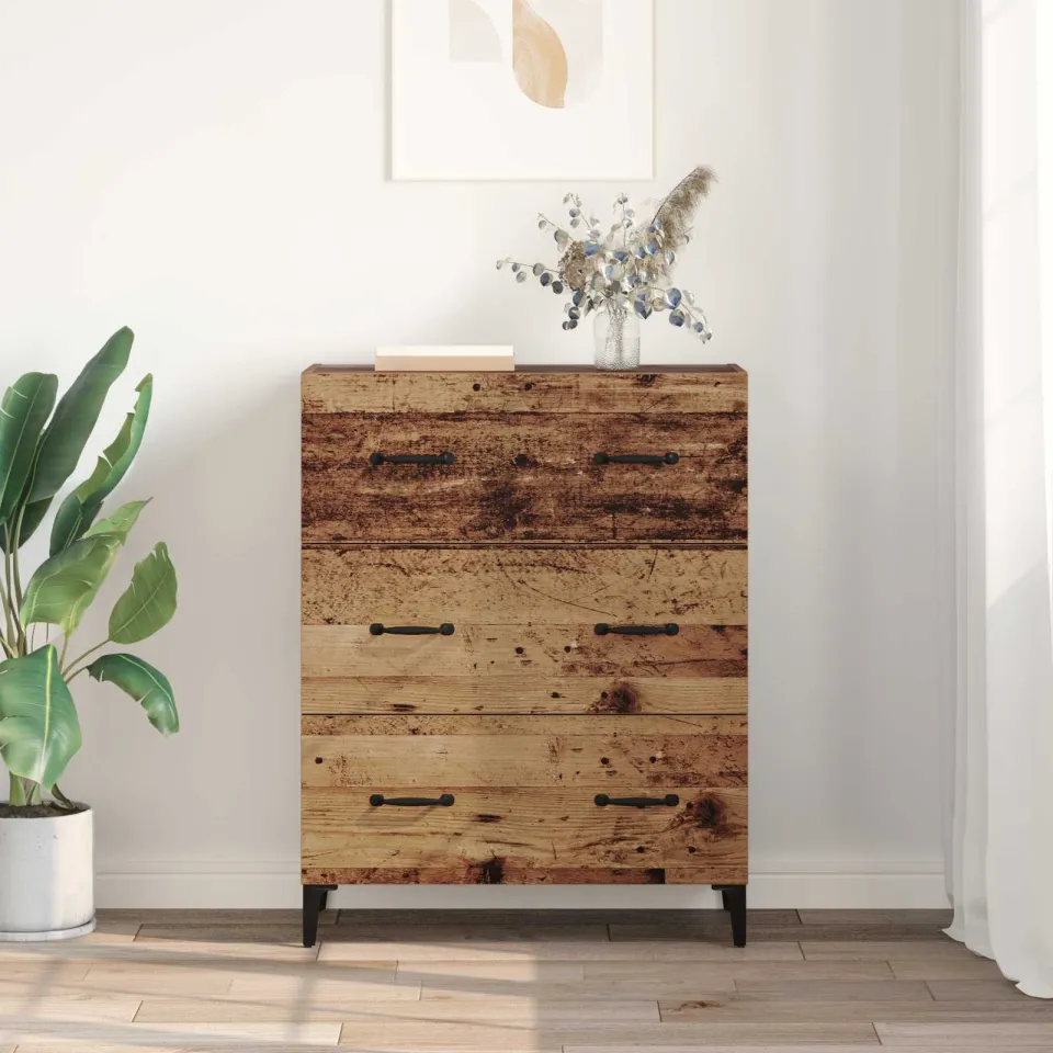 vidaXL Dressoir Oud hout 69,5 x 34 x 90 cm Gemonteerd hout en ijzer bruin, foto 3