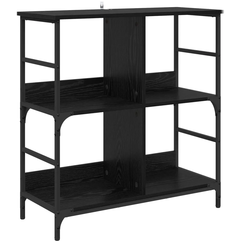 vidaXL Boekenkast 4-laags 78,5 x 33 x 82 cm Bewerkt hout Zwart eiken, foto 2