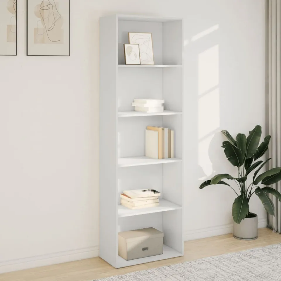 vidaXL Boekenkast 60x30x189 cm bewerkt hout wit, foto 2