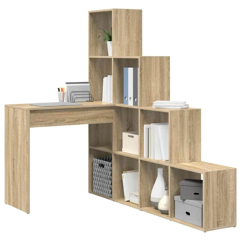 vidaXL Hoekbureau Sonoma Eiken 101,5 x 149,5 x 149,5 cm Bewerkt hout Bruin