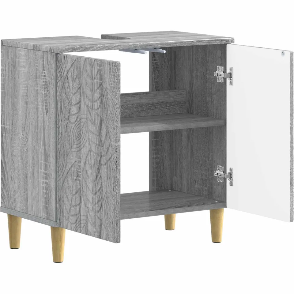 vidaXL Badkamer wastafelkast DELFT Grijs Sonoma 59,5 x 31,5 x 59 cm