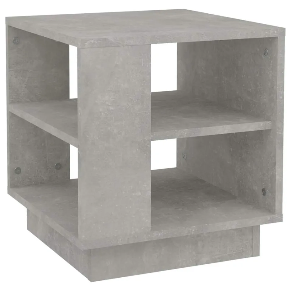 vidaXL Salontafel 40x40x43 cm bewerkt hout betongrijs grijs, foto 3