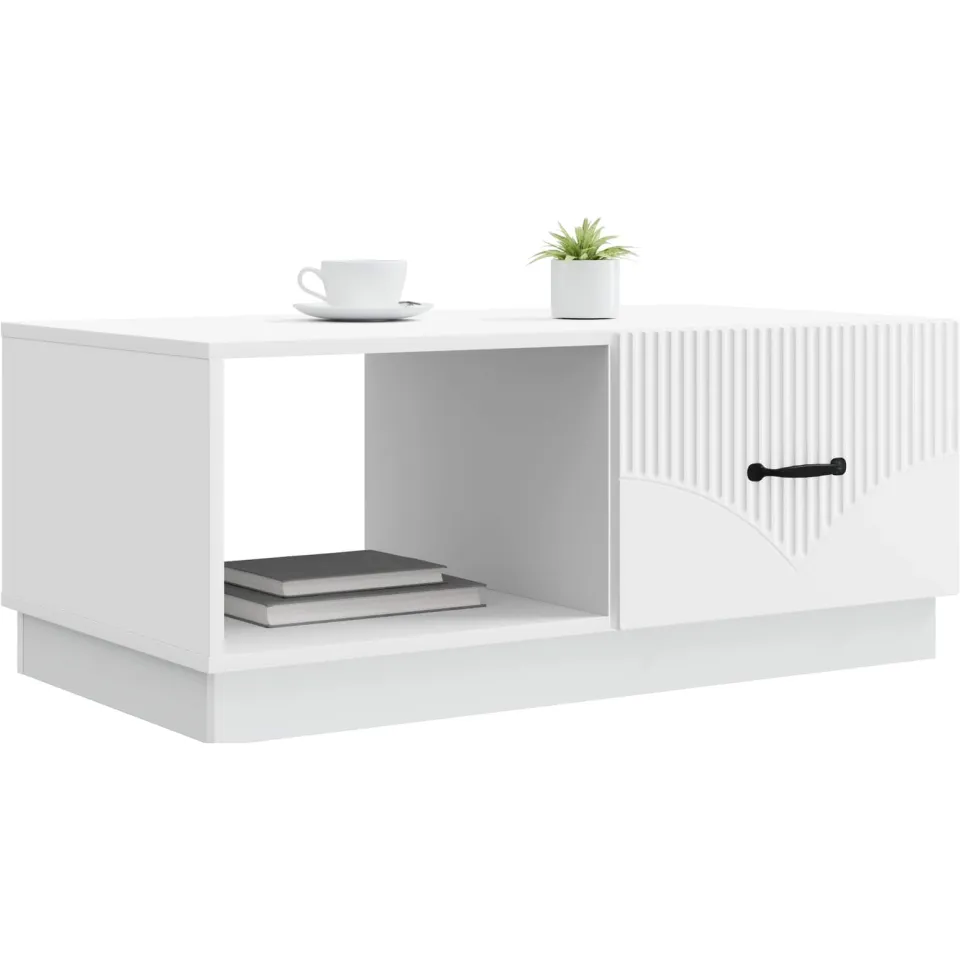 vidaXL Salontafel Wit 90 x 50 x 37 cm Bewerkt hout, foto 3