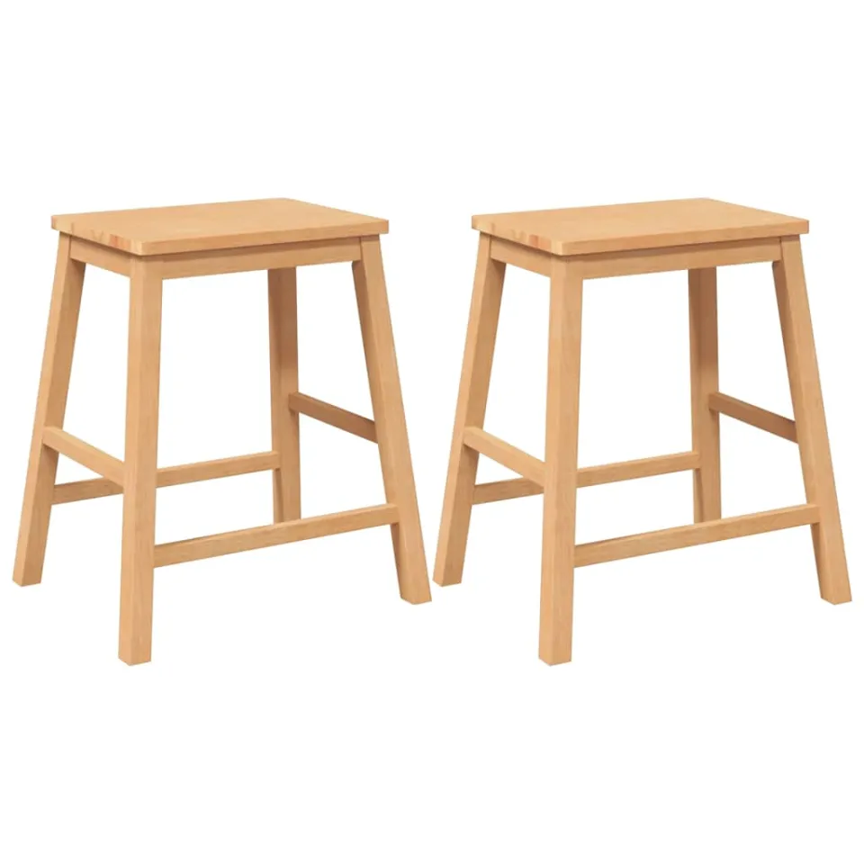 vidaXL Barstoelen 2 st massief hout rubber Bruin
