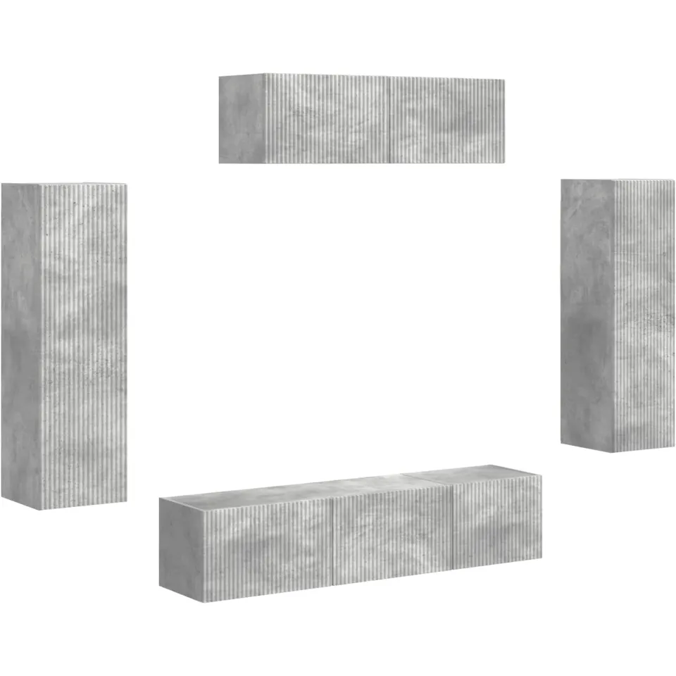 vidaXL TV-kast 5 st Beton Grijs, foto 3