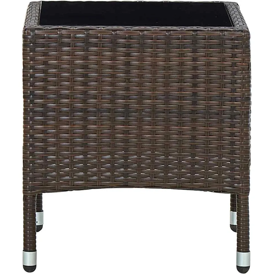 vidaXL Tuintafel 40x40x45 cm poly rattan bruin, foto 2
