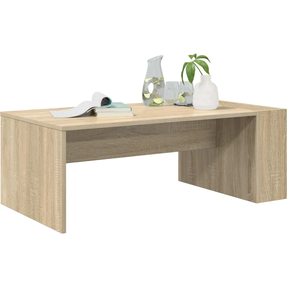 vidaXL Salontafel Sonoma Eiken 95 x 50 x 34 cm Bewerkt hout, foto 2