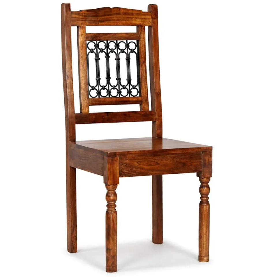 vidaXL Eetkamerstoelen 6 st massief hout klassiek Bruin