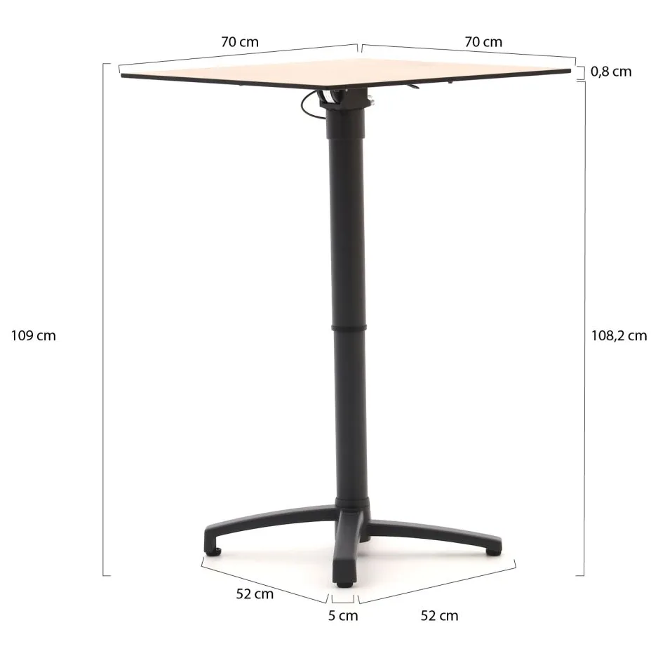 Forza Furniture Forza Pazzia/Canzo 70cm barset 3-delig stapelbaar verstelbaar taupe, foto 5