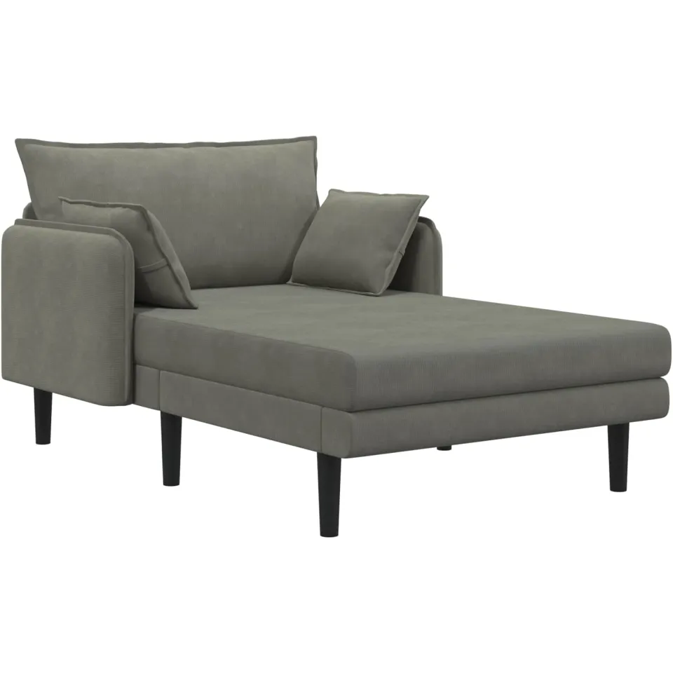 vidaXL Grote chaise longue Lichtgrijs Katoenen stof