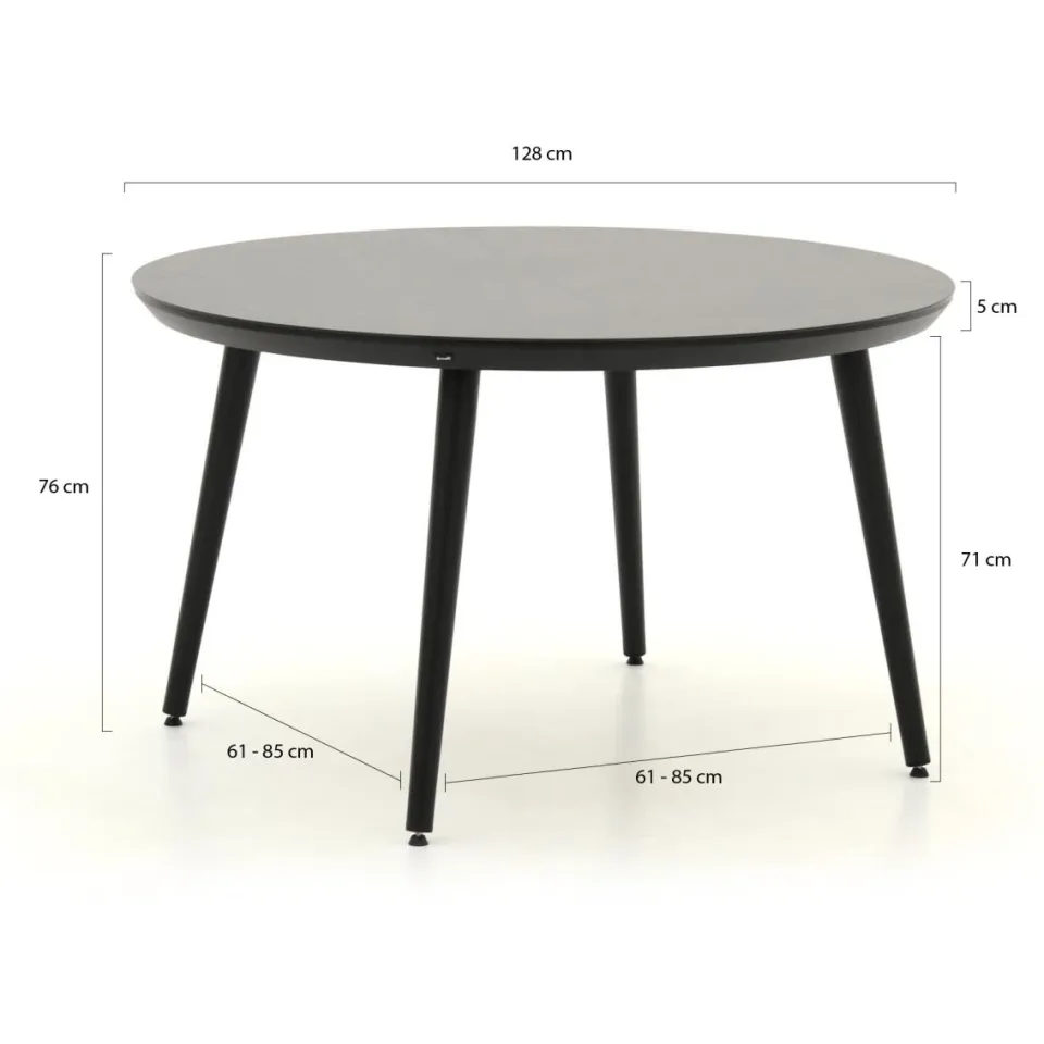 Hartman tuinmeubelen Hartman Sophie Studio dining tuintafel ø128cm zwart, foto 2