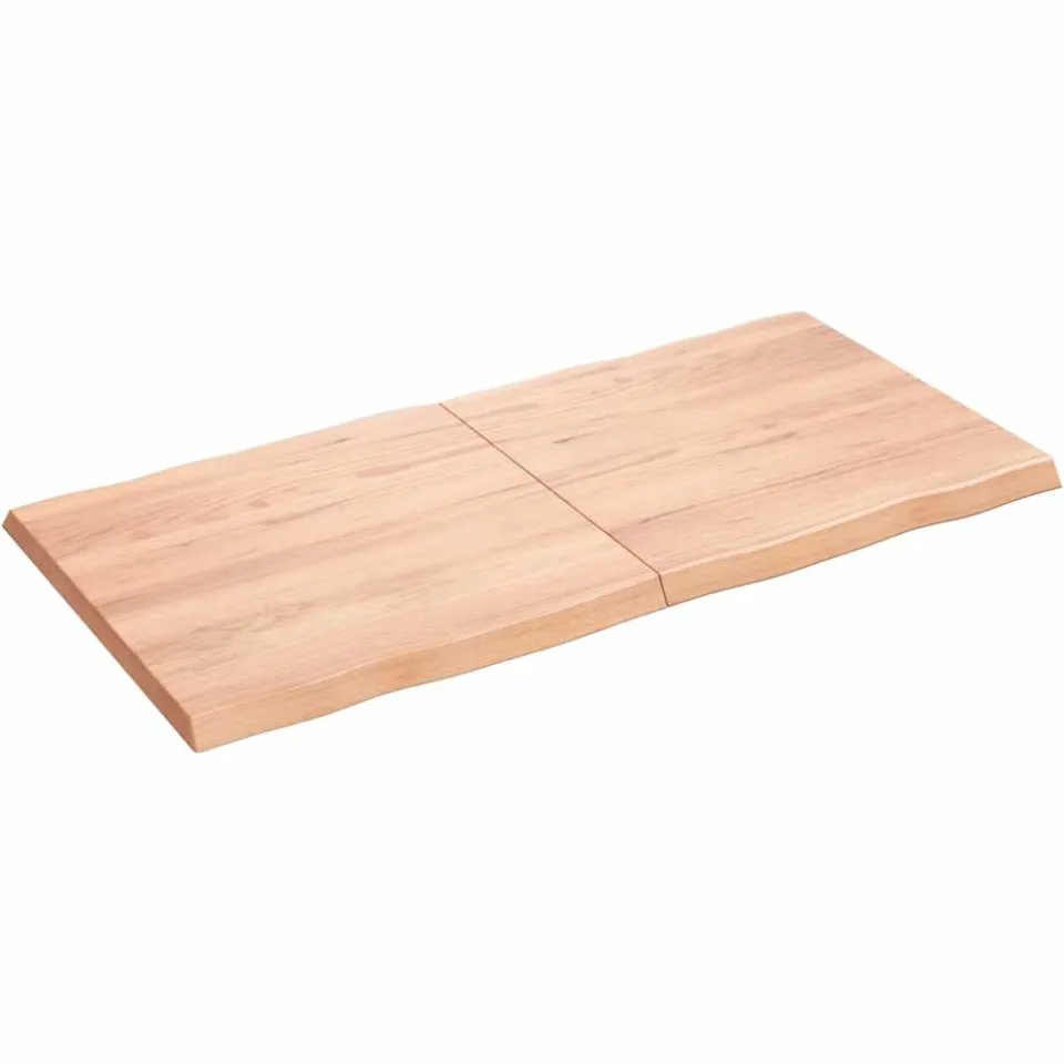 vidaXL Tafelblad natuurlijke rand 120x60x(2-4)cm eikenhout lichtbruin