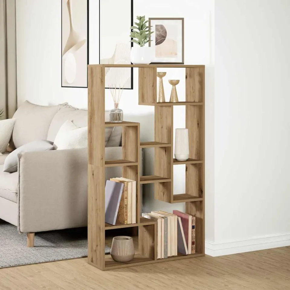 vidaXL Boekenkast 72x20x120,5 cm bewerkt hout artisanaal eikenkleurig, foto 2