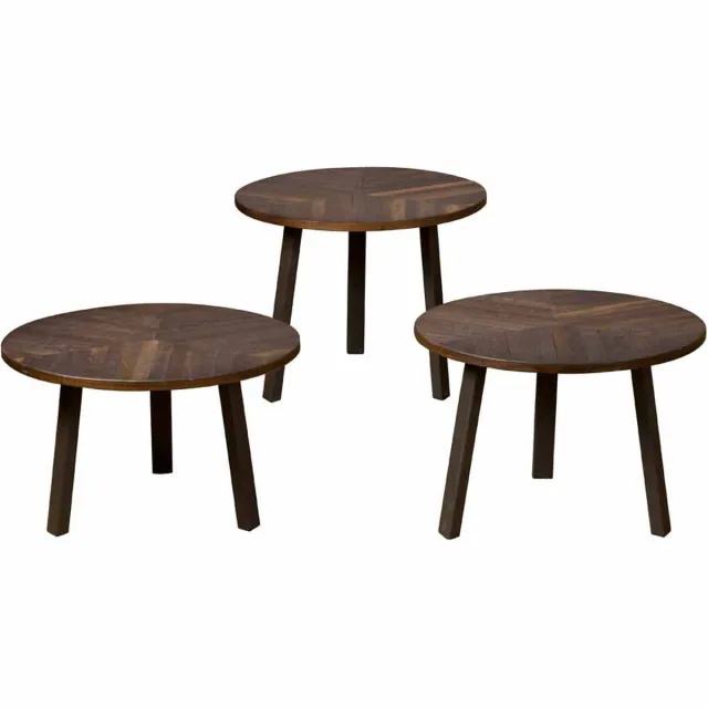 Renew Lazio table set (3) - 54x54/45/40/35 - recl. teak wine