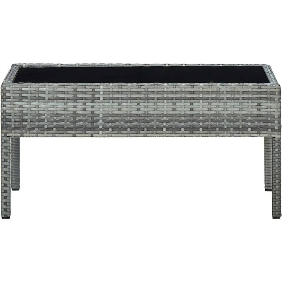 vidaXL Tuintafel 75x40x37 cm poly rattan grijs