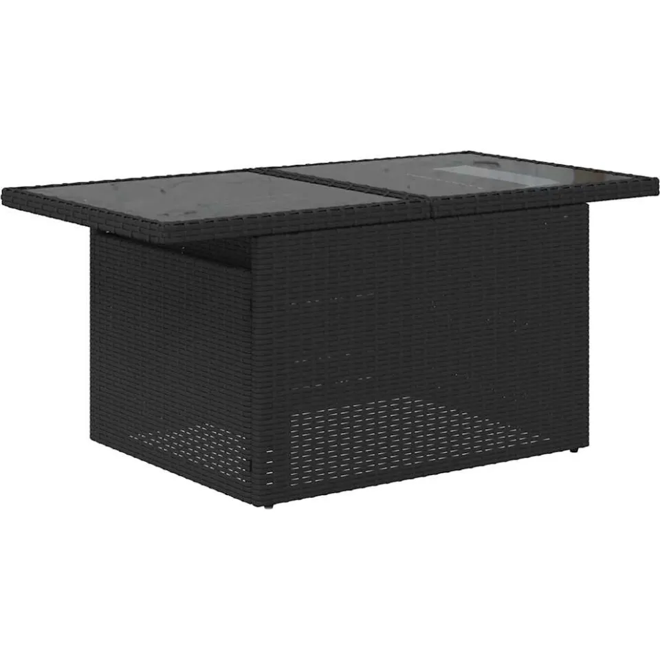 vidaXL 5-delige tuinbankset met kussens van zwart polyrotan, foto 4