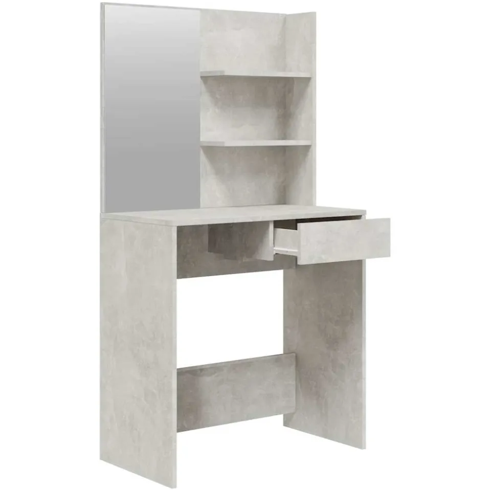 vidaXL Kaptafelset 74,5x40x141 cm betongrijs