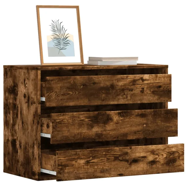 vidaXL Ladekast 80x41x58 cm bewerkt hout gerookt eikenkleurig Bruin