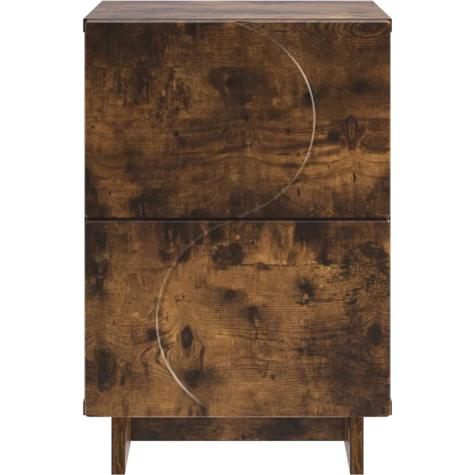 vidaXL Nachtkastje Gerookt eiken 33,5 x 34,5 x 50 cm Bewerkt hout, foto 4