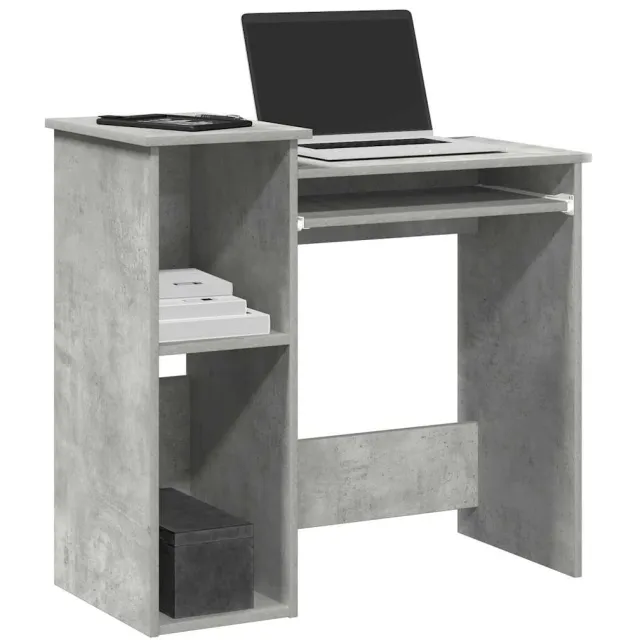 vidaXL Bureau met schappen 84x40x78 cm bewerkt hout betongrijs
