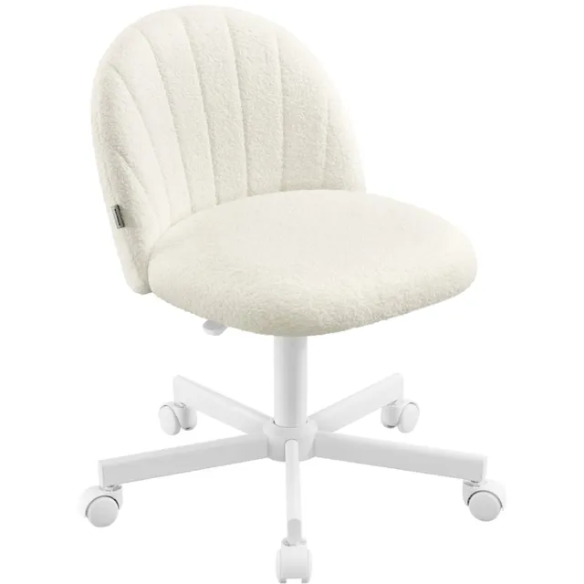 Songmics Fauteuil – Fleece stof – Gestoffeerd – Crèmewit