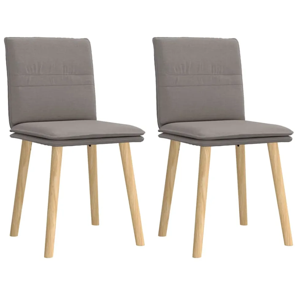 vidaXL Eetkamerstoelen draaibaar 2 st stof taupe