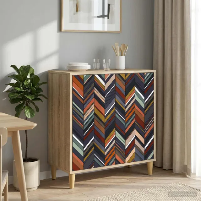 vidaXL Dressoir OMMEN Sonoma 69 x 33 x 75 cm Bewerkt hout bruin, foto 2
