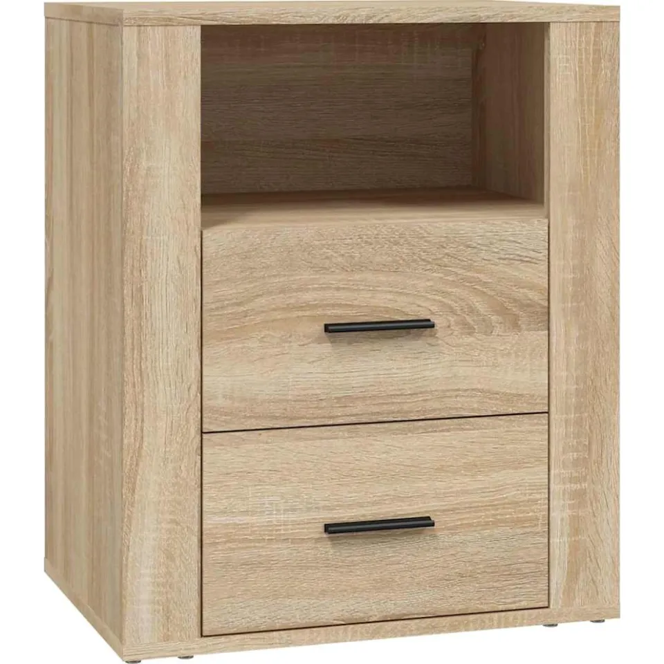 vidaXL Nachtkastje 50x36x60 cm bewerkt hout sonoma eikenkleurig